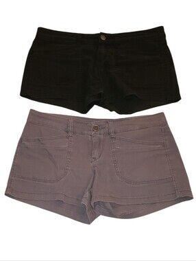 Unionbay Women’s Casual Low-Rise Shorts in Black and Gray Sz 7